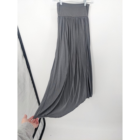 Garnet Hill Maxi Skirt Womens XS Gray Jersey Pockets Boho Lagenlook Artsy Casual - Picture 4 of 9